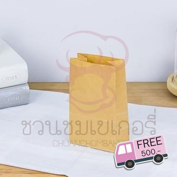 ถุงกระดาษพับข้าง สีน้ำตาล 9.5x6x16.5 ซม.