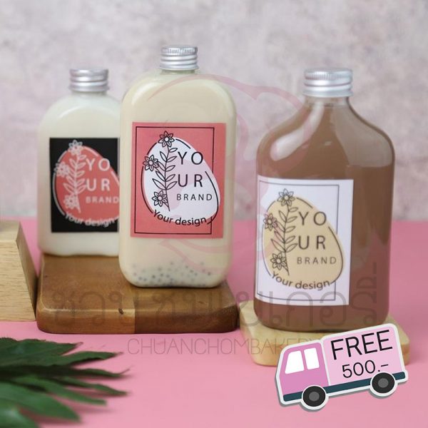 ขวดพลาสติกPET ฝาอลูมิเนียมสีเงิน 400ml. FP