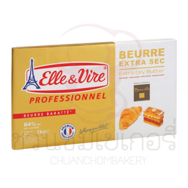 ELLe & vireเนย Extra dry butter 84% เนยแผ่น รหัส 3451790482410