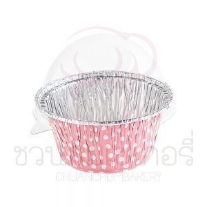ฟอยล์#3003 สีชมพูลายจุด+ฝา  รหัส 8851484900834