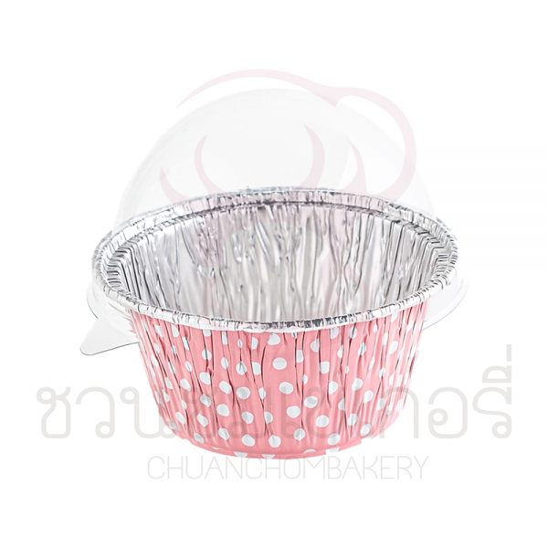ฟอยล์#3003 สีชมพูลายจุด+ฝา  รหัส 8851484900834