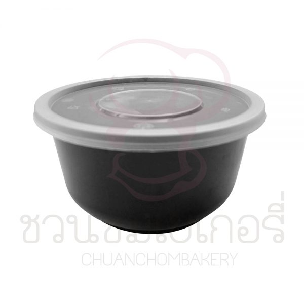 Box guru ชามพลาสติก สีดำ พร้อมฝา 700ml GW-700BK