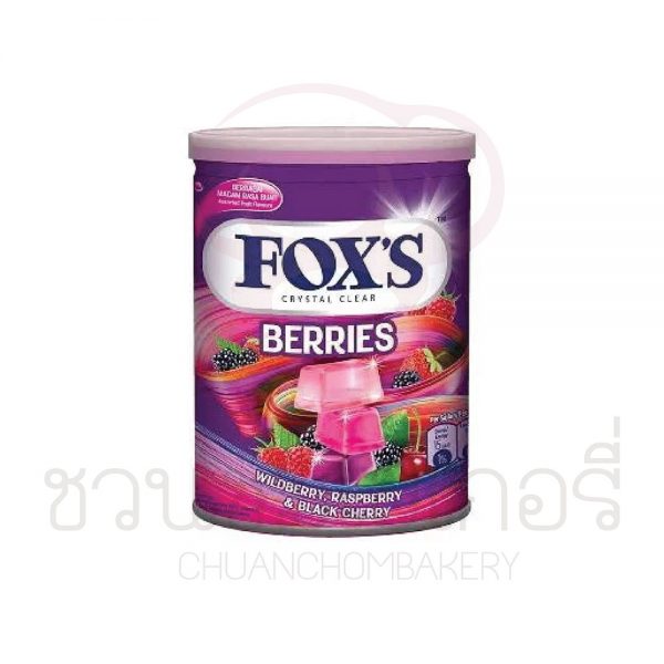 Fox's Crystal Clear รสเบอร์รี่รวม,  รสผลไม้, รสผลไม้รวมผสมมิ้นท์ 180 กรัม