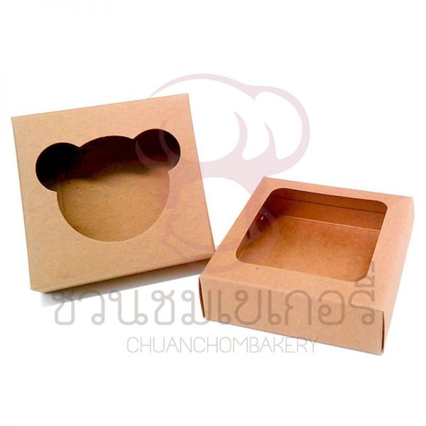 กล่องคราฟท์ เจาะหน้าเหลี่ยม (หน้าต่างไม่มีพลาสติกปิด) KB14 รหัส KMB1F0310