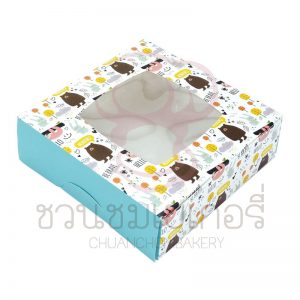 กล่องบราวนี่ พิมพ์ลายจังเกิ้ลสีฟ้าใหญ่ BB02 รหัส PBN2S0410