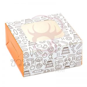 กล่องบราวนี่ 1 ชิ้น เจาะหน้า ลายbakery BB16 รหัส PBN3S0110
