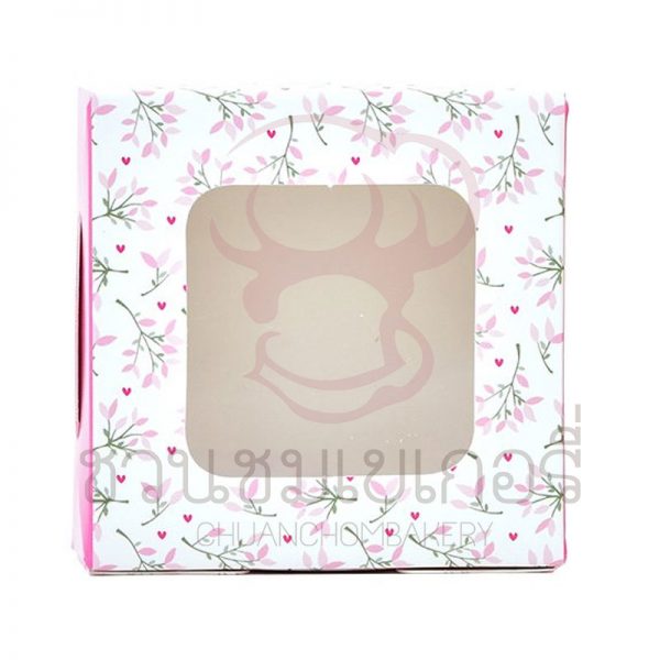 กล่องบราวนี่ 1 ชิ้น เจาะหน้า ลายSpring BB16 รหัส PBN3S0210