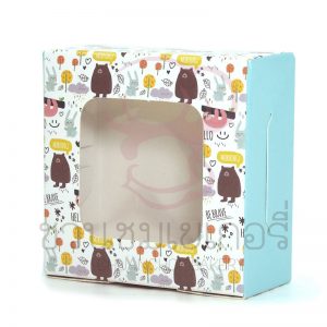 กล่องบราวนี่ 1 ชิ้น เจาะหน้า ลายJungle สีฟ้า BB16 รหัส PBN3S0810