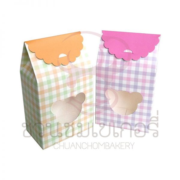 กล่องคุ้กกี้ เจาะหน้ารูปหมี สีส้ม BB06 รหัส PCK3S0210