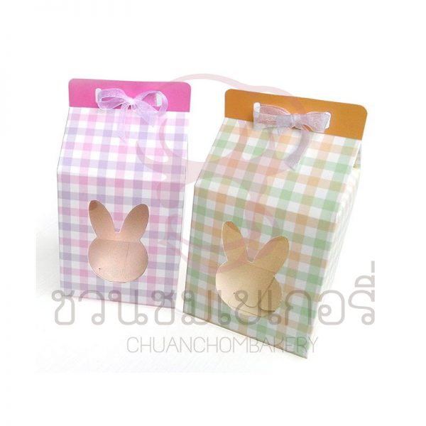 กล่องคุ้กกี้ เจาะหน้ากระต่าย สีชมพู BB07 รหัส PCK4S0110