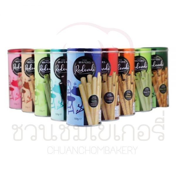 REDONDO (รีดอนโด) LUXURY WAFERS  ชาเขียว, ช็อคมิ้นท์, คุกกี้แอนด์ครีม, ช็อกโกแลตส้ม, สตรอว์เบอร์รี่, วานิลลา, ช็อกโกแลต, คาปูชิโน่