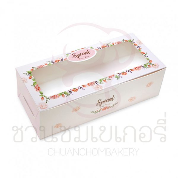 กล่องขนมลายกุหลาบชมพู BK88W-003