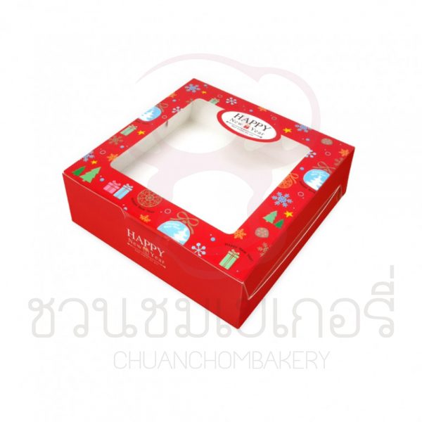 กล่องขนมเปี๊ยะปีใหม่พื้นแดง BK61W-008