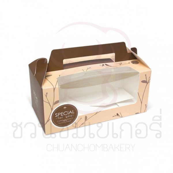 กล่องคัพเค้ก2ชิ้นกิ่งไม้พื้นน้ำตาล BK40W-011