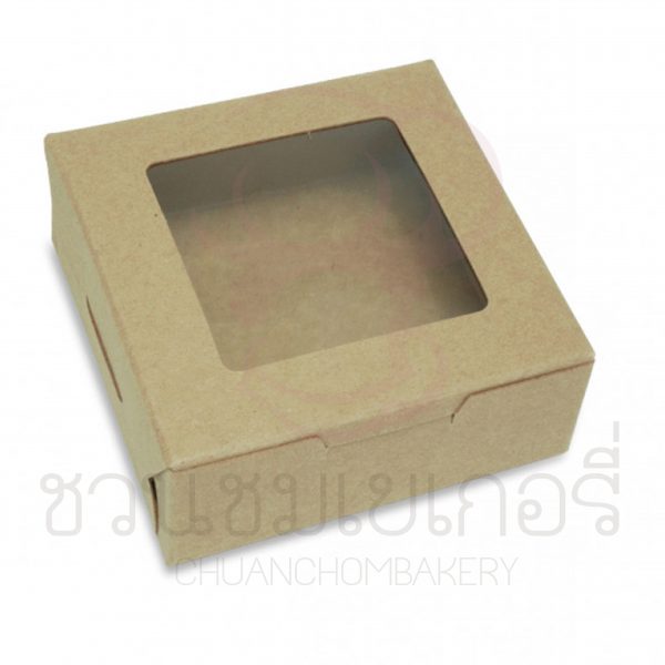 กล่องบราวนี่1ชิ้นคราฟท์เจาะ BK50W-K01