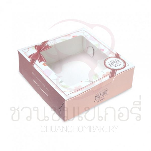 กล่องบราวนี่1ชิ้นลายดอกไม้หลากสี BK50W-044