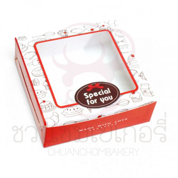 กล่องบราวนี่1ชิ้นเค้กหน้าต่าง BK50W-012