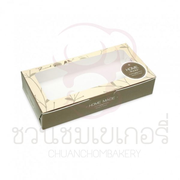 กล่องบราวนี่2ชิ้นลายกิ่งไม้พื้นน้ำตาล BK34W-033
