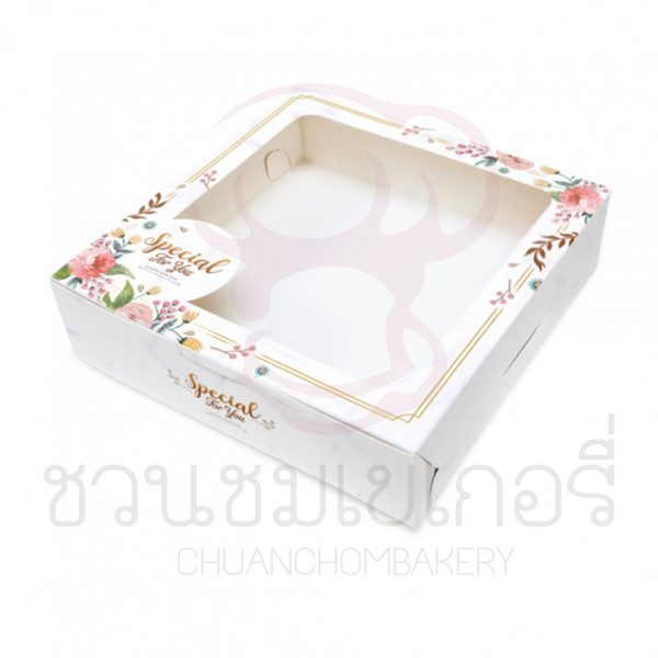 กล่องบราวนี่4ชิ้นลายหินอ่อน BK22W-031