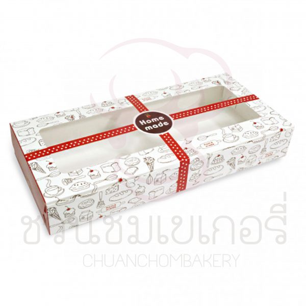 กล่องบราวนี่6ชิ้นขนมเค้ก 11 x 24 x 3.5cm BK62W-003