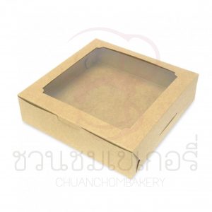 กล่องบราวนี่คราฟท์หน้าต่างเหลี่ยม BK22W-K01