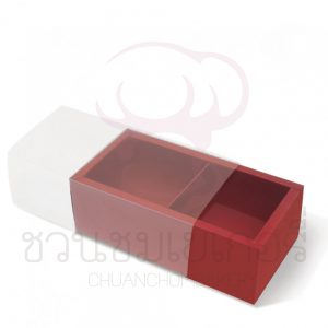 กล่องฝาสไลด์2ช่องสีแดง(ไม่ขึ้นรูป) BB05W-NF-001-RD