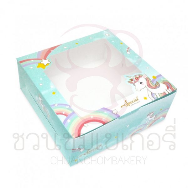กล่องลายขนมยูนิคอร์นดอกไม้ BK85W-006