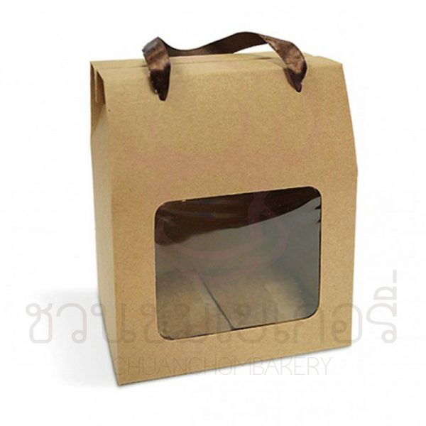 กล่องหูหิ้ว 6 นิ้ว คราฟท์ หน้าต่างเหลี่ยม BK02W-K03