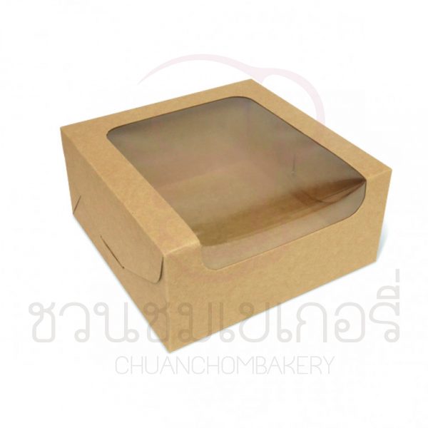 กล่องเค้ก1ปอนด์คราฟท์มีหน้าต่าง BK19W-K02