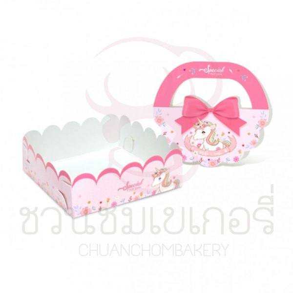 ชุดหัวแขวน+ถาดรองลายยูนิคอร์นชมพู BK11-005
