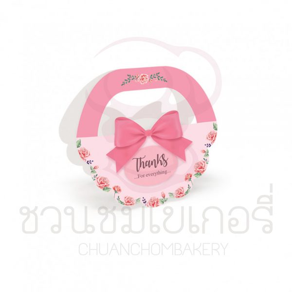 หัวแขวนถุงขนม5"กระเช้าชมพูกุหลาบ BK16-096