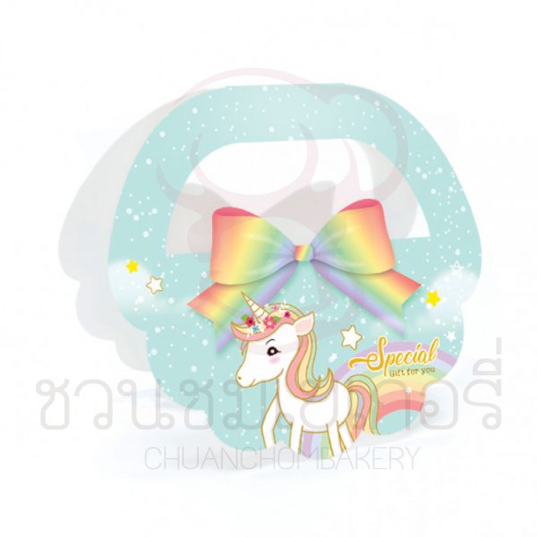 หัวแขวนถุงขนม6นิ้วยูนิคอร์นเรนโบว์ฟ้า BK14-052
