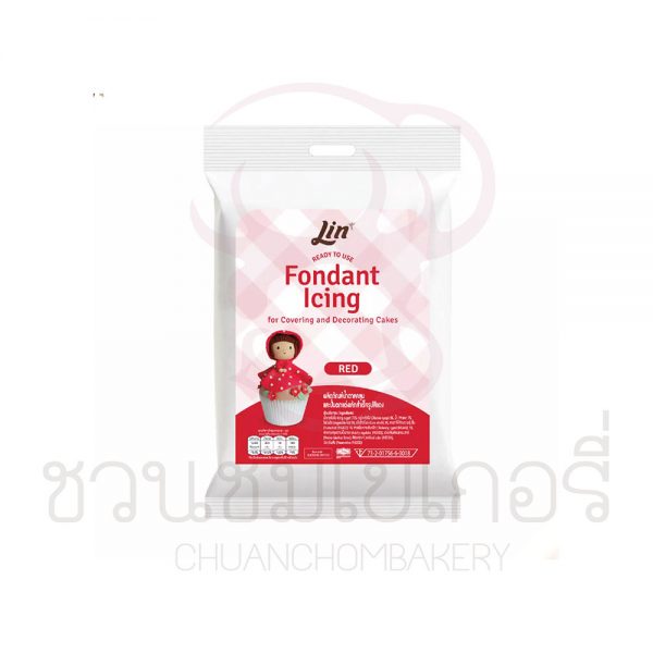 ลิน น้ำตาลคลุมเค้ก สีแดง 250g รหัส 8859296301153