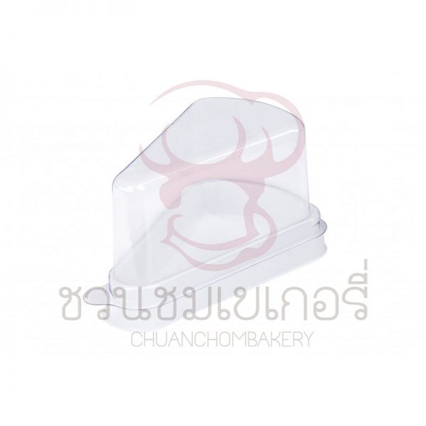 E61 กล่องสามเหลี่ยม ฐาน+ฝาใส สูง บรรจุ 25 ใบ