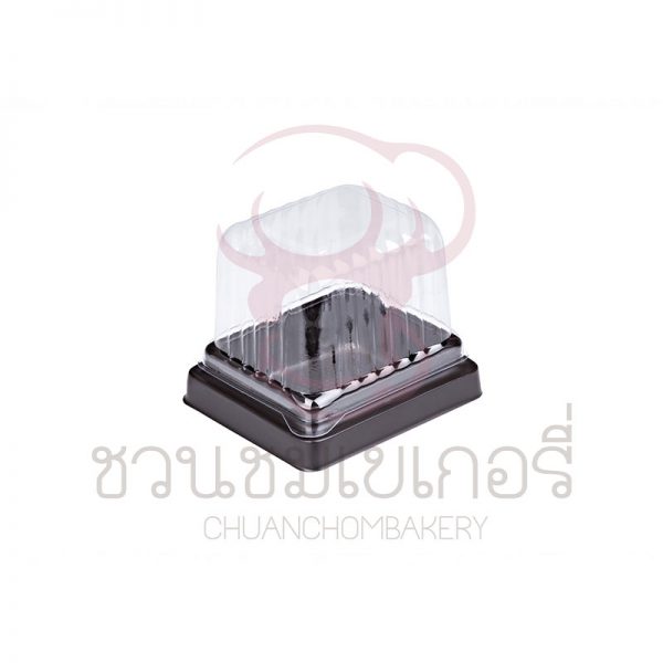 E104 กล่องฐานน้ำตาล+ฝาใส บรรจุ 50 ใบ
