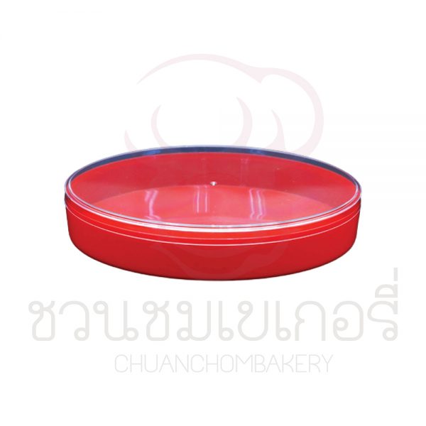 กล่องพลาสติก ทรงวงรีใหญ่ สีแดง ชนิดแข็ง  C-0311