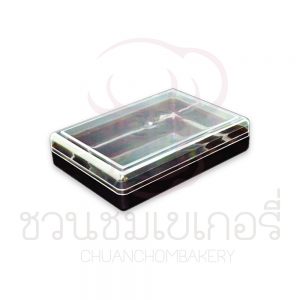กล่องพลาสติกสี่เหลี่ยม ชนิดแข็ง-สีชา C-0705