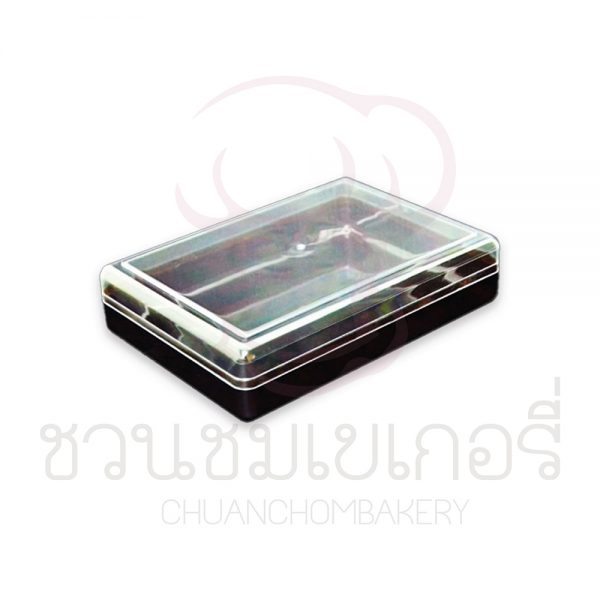 กล่องพลาสติกสี่เหลี่ยม ชนิดแข็ง-สีชา C-0705