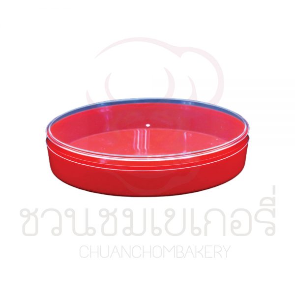 กล่องพลาสติก ทรงรีกลาง-สีแดง C-0711