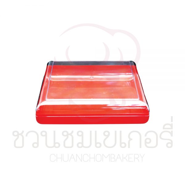 กล่องพลาสติกสี่เหลี่ยมจตุรัส แดง C-0908
