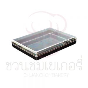 กล่องพลาสติกสี่เหลี่ยม ชนิดแข็ง-สีชา C-1001