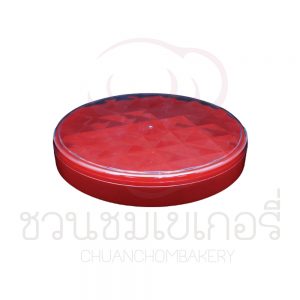 กล่องพลาสติกกลมใหญ่ ชนิดแข็ง-สีแดง C-1006