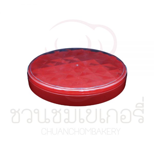 กล่องพลาสติกกลมใหญ่ ชนิดแข็ง-สีแดง C-1006