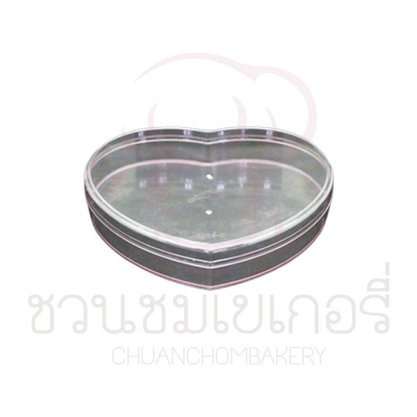 กล่องพลาสติกรูปหัวใจ ชนิดแข็ง-ชมพู C-1101