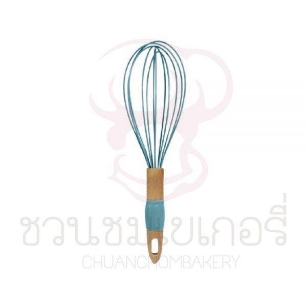 ตระกร้อตีไข่ซิลิโคน ด้ามไม้ (ยาว30cm) KC-055 รหัส KC055
