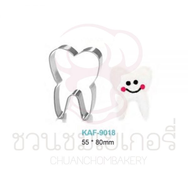 พิมพ์กดคุกกี้สแตนเลส รูปฟัน (84 x 57 mm) รหัส KAF9018