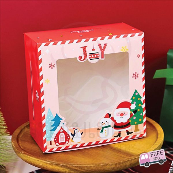 กล่องสแน็คหน้าต่าง ลาย santa and friends 01 15 x 15 x 7.5 ซม. รหัส 0403075