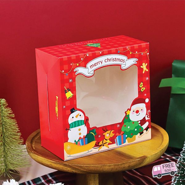 กล่องสแน็คหน้าต่าง ลาย santa and friends 03 15 x 15 x 7.5 ซม. รหัส 0403077