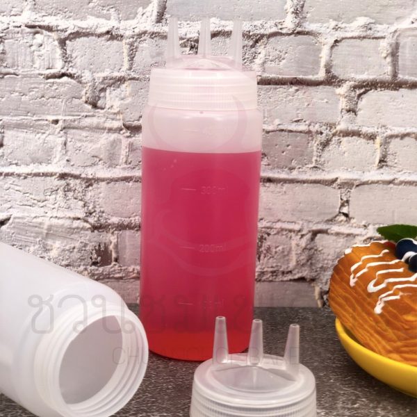 ขวดซอส 3 รู สีขาว 400ml. รหัส 55668880200238