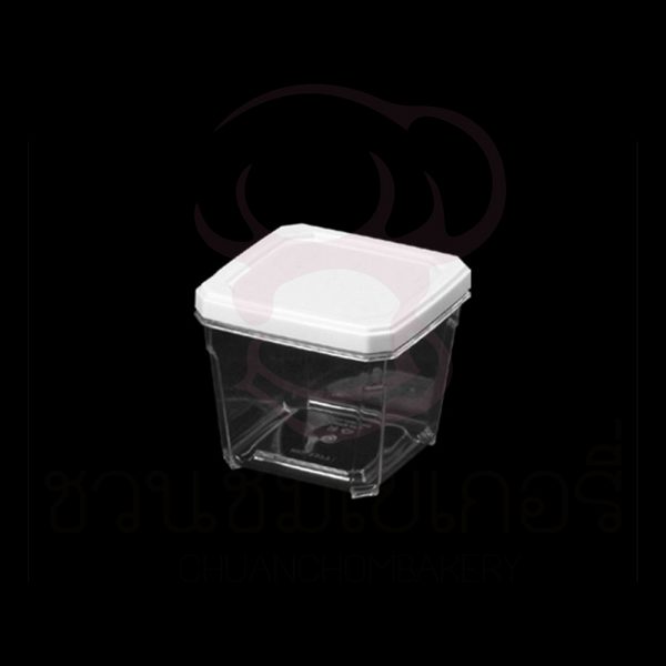 กระปุกมุมเหลี่ยม ฝามีขอบ N.1377 ฝาขาว 450ml รหัส 8850421137708